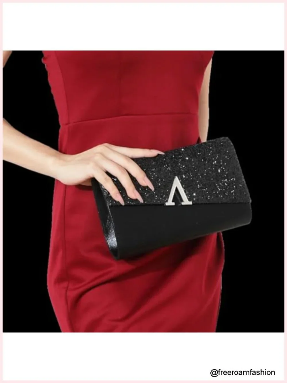 4-Piece Evening Clutch Set with Rhinestone Jewelry Crystal Handbag
